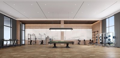新中式健身房3D模型下载
